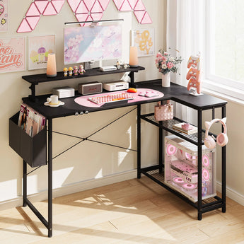 Dowinx L-Shaped Cute Gaming Chair LS-GDEQ (Black-pink) Dowinx