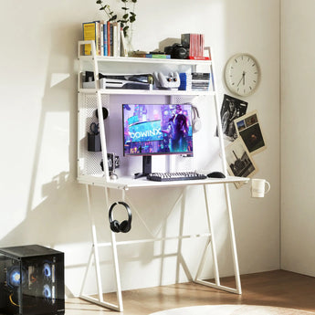 Dowinx Computer Desk with Storage Shelf LS-GDH (White) Dowinx