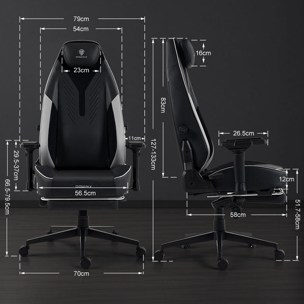 Dowinx Premium Gaming Chair with Magnetic Headrest & Dynamic Lumbar Support  LS-66D7A-02 Black Dowinx