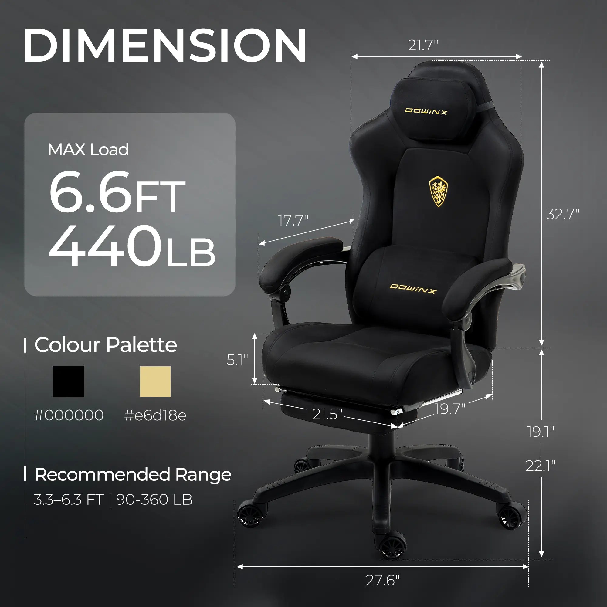 Dowinx 6668E Suede Gaming Chair with 3D Armrests (Black) – dowinx Dowinx 6668E Suede Gaming Chair with 3D Armrests (Black) – dowinx