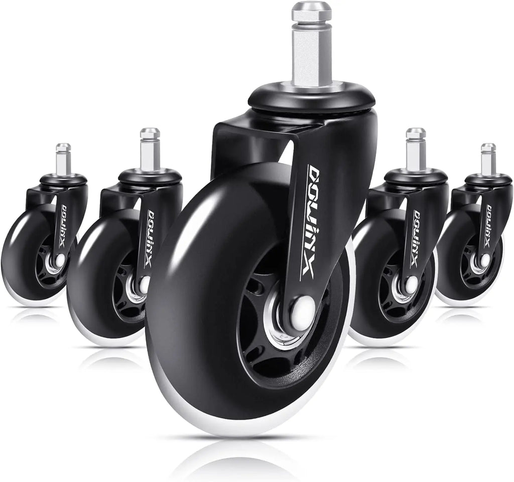 Dowinx Office Chair Castors, Set of 5 Hard Floor Castors for Office Ch