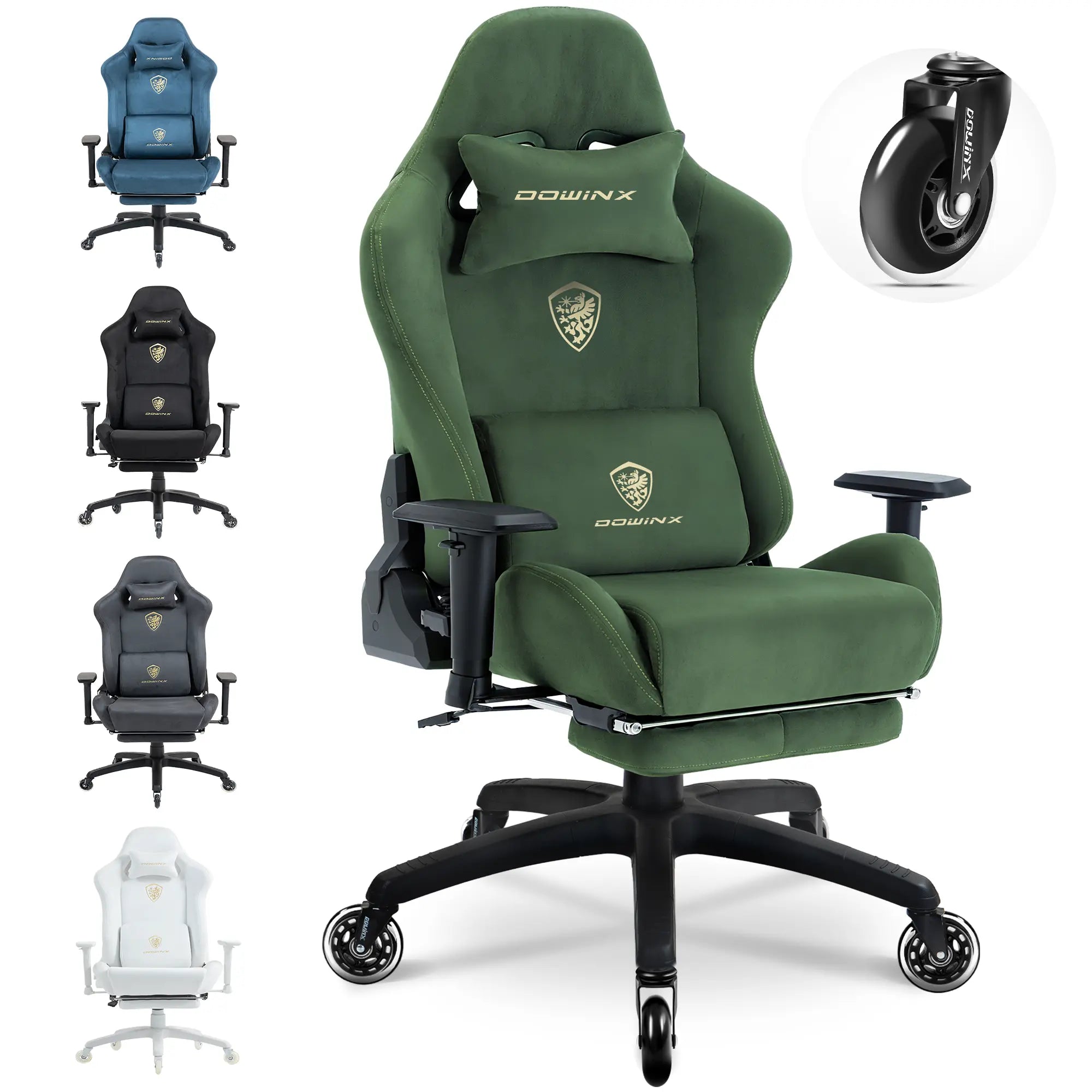 Dowinx Luxury Series Suede LS-66D68A Green dowinx-gaming-chair.EU