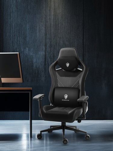 Produktbild von Dowinx Gaming-Stuhl Aus Atmungsaktivem PU-Leder, Gamer-Stuhl Mit Fußstütze, Massage, Lendenwirbelstütze, Groß Und Hoch, Ergonomisch, Mit Taschenfederkissen, Für Erwachsene Und Jugendliche (Schwarz Und